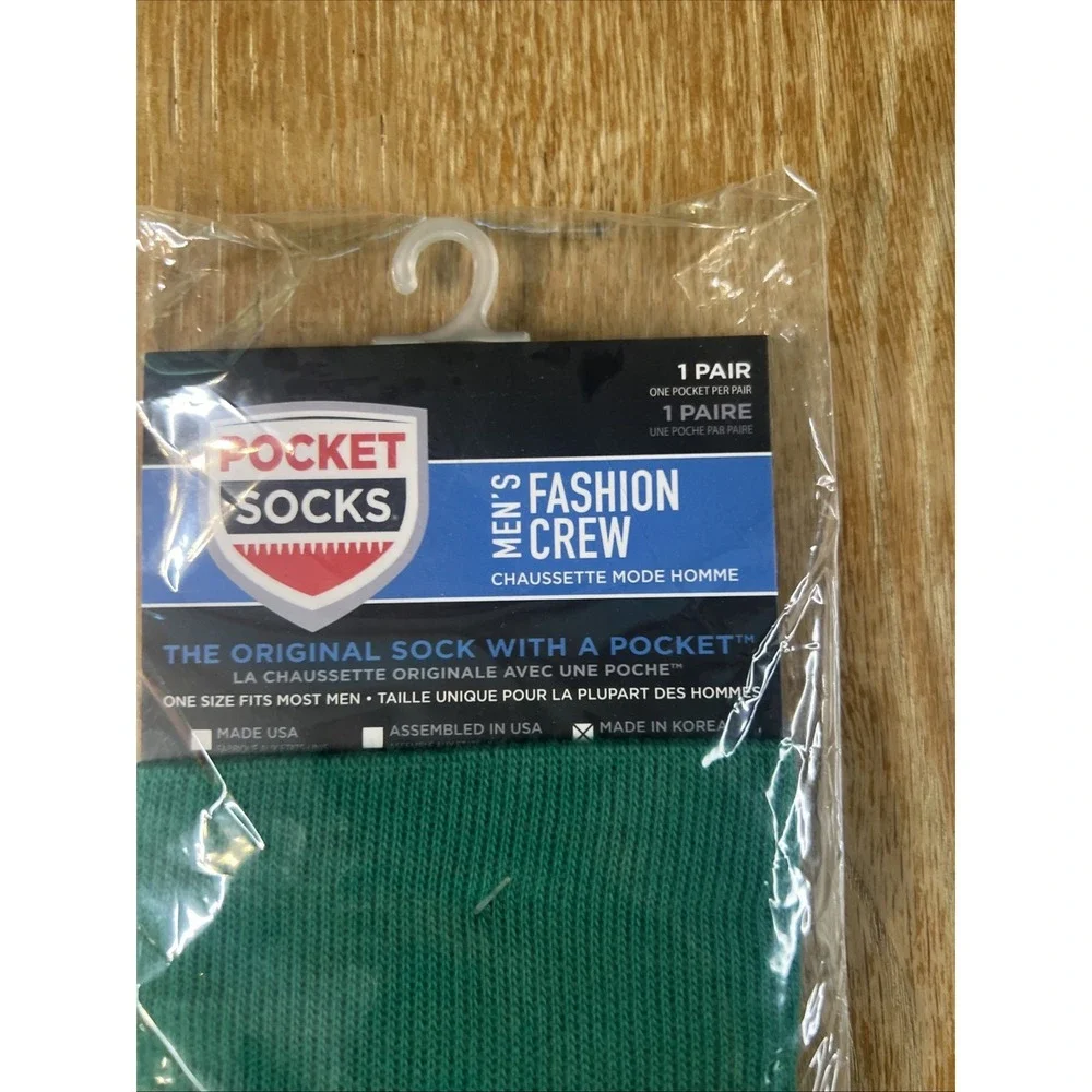 Pocket Socks Men's Large Crew - Elf‎ Christmas Zipper Gag Gift